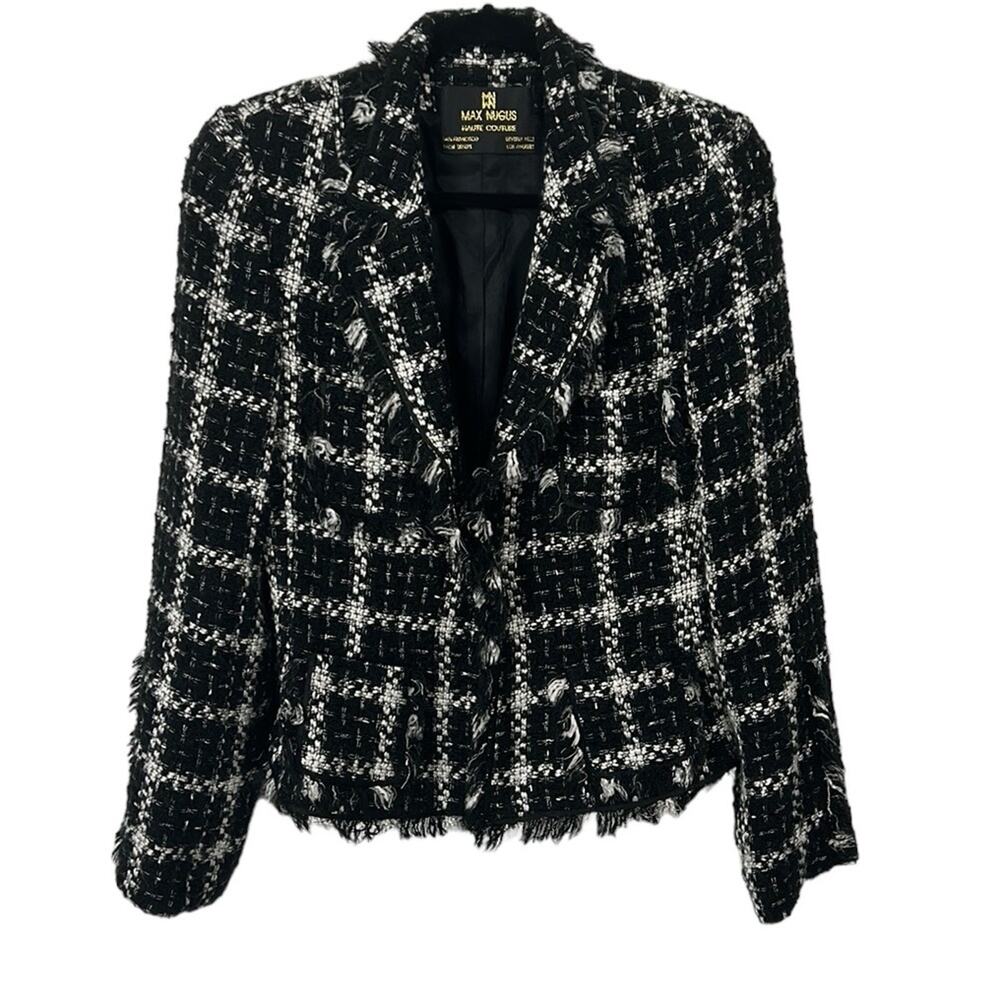 Max Nugus Black and White fringe blazer women’s size small